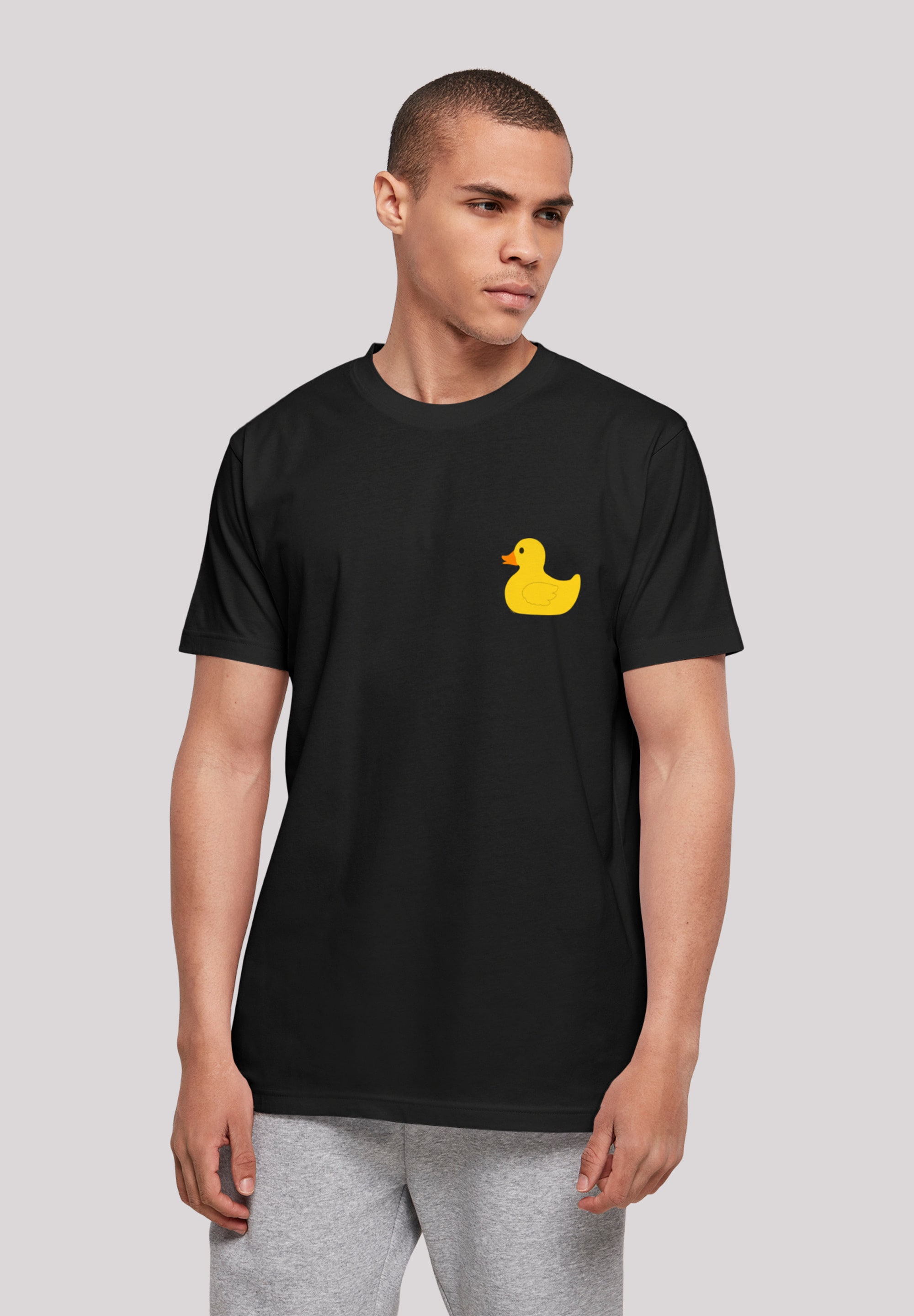T-Shirt F4NT4STIC "Yellow Rubber Duck TEE UNISEX", Damen, Gr. XXL, schwarz, Obermaterial: 100% Baumwolle, regular fit, Rundhals, ohne Bündchen, Shirts T-Shirt, Print