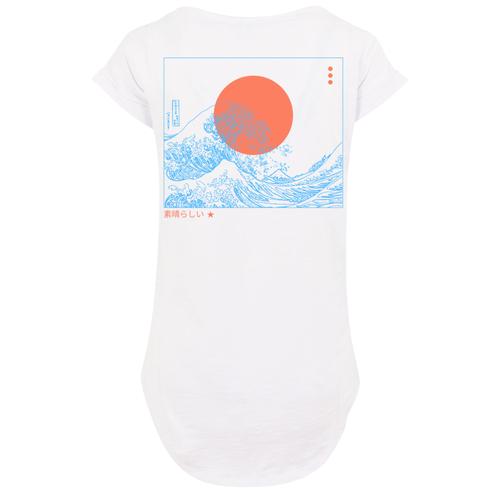„T-Shirt F4NT4STIC „“PLUS SIZE Kanagawa Welle““ Gr. XXL, weiß Damen Shirts Jersey Print“