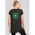 T-Shirt F4NT4STIC "Silvester Happy New Year Pixel Kleeblatt" Gr. XS, schwarz Damen Shirts Jersey