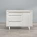 Wood Grain Nightstand Storage Entryway Cabinet Dresser with 3 Drawers and Solid Wood Legs for Bedroom Living Room, White