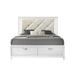 Prism Modern Style Queen/King LED-Lit Bed with Padded Tufting & 2-Drawer Storage