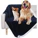 softan Waterproof Dog Blanket Washable Pet Blanket for Sofa Couch Bed Liquid Pee Proof Dog Bed Cover Soft Durable and Reversible Sherpa Fleece Blanket for Medium Large Dogs (Navy Blue 50â€�x 60â€�)