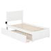 AFI Canyon Twin XL Wood Platform Bed with Footboard & Twin XL Trundle in White