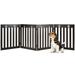 24 Folding Wooden Freestanding Pet Gate Dog Gate W/360Â° Hinge Espresso
