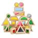 24Pcs Kaleidoscopic Blocks Stackable Wooden Blocks Kids Early Educational Toy