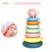 OUSITAID 7 Rings Baby Stacking & Nesting Toys for Babies 6 Months and up Old Girls Boys - Toddlers Sensory Educational Montessori Baby Blocks - Developmental Teething Learning Stacker