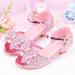 LEEy-world Toddler Shoes Children Shoes with Diamond Shiny Sandals Princess Shoes Bow High Heels Show Princess Shoes Tennis Shoe Kids (Pink 11.5 Little Child)