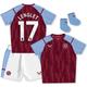Aston Villa Castore Home Baby-Kit 2023-24 mit Lenglet 17-Aufdruck