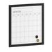 Martha Stewart Everette 18 x 18 Magnetic Monthly Calendar Dry Erase Board with Black Woodgrain Frame Included Dry Erase Marker and 2 Magnets