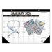 Trayknick Flower Calendar 2024 Calendar Wall Multifunctional 2024-2025 English Wall Calendar with Lanyards Stickers Notes Section Beautiful Durable for Home