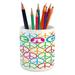 Pencil Pen Holder Colorful Internationally Recognized Peace Sign Letters Print Ceramic Pencil Pen Holder for Desk Office Accessory 3.6 X 3.2 Green Magenta