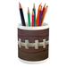 Sports Pencil Pen Holder American Football Leather Laces Fun Traditional Sport Photo Print Ceramic Pencil Holder for Desk Office Accessory 3.6 X 3.2 Brown Beige