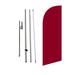 Burgundy Medium Size Feather Banner Swooper Flag Sigh with Flag Pole Kit and Ground Spike 8 feet Tall