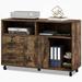 WedealFu Inc Morin Rustic Brown Lateral File Cabinet for Home Office 2 Drawers Brown