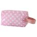 Temacd Pencil Case Versatile Heart Plaid Print Stationery Bag Transparent Makeup Storage Bag for Home School Travel