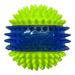 Translucent TPR 3-Part Spike LED and Squeak Ball Toys for Dogs, X-Small, Green / Blue