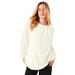 Plus Size Women's Sequin Boatneck Top by June+Vie in Ivory (Size 14/16)