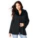 Plus Size Women's Faux-Fur Collar Cardigan. by Roaman's in Black (Size 22/24)