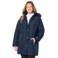 Plus Size Women's Faux Fur Hood Puffer Coat by Catherines in Navy (Size 3X)