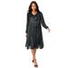 Plus Size Women's Sequin Swing Dress by Roaman's in Black (Size 14/16)