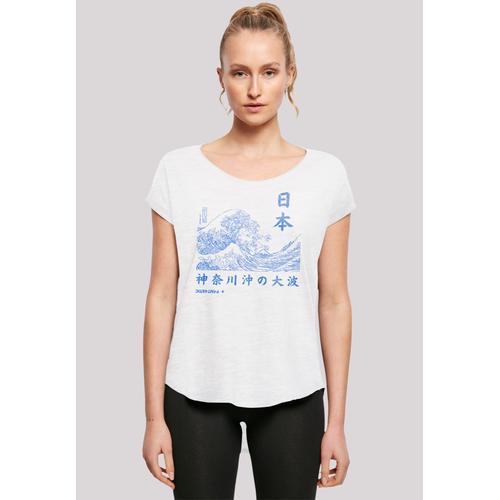 „T-Shirt F4NT4STIC „“Kanagawa Welle Japan Color““ Gr. XXL, weiß Damen Shirts Jersey Print“