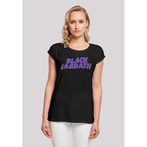 „T-Shirt F4NT4STIC „“Black Sabbath Heavy Metal Band Wavy Logo Black““ Gr. 4XL, schwarz Damen Shirts Jersey Print“