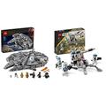 LEGO 75257 Star Wars Millennium Falcon, Raumschiff-Spielzeug mit 7 Figuren & 75345 Star Wars 501st Clone Troopers Battle Pack Set