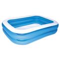 Bestway 12819 Aufblasbarer Schwimmbecken, blau, rechteckig, Deluxe, 211 x 132 x 46 cm