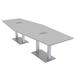 Skutchi Designs, Inc. 10 Ft Modular Hexagon Shaped Conference Table Double Bases Electrical Units Wood/Metal in Gray | Wayfair