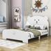 Latitude Run® Figone Full Wood Platform Bed w/ Bear-shaped Headboard & Footboard Wood in White | 43 H x 56 W x 77 D in | Wayfair