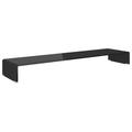 Orren Ellis TV Stand Monitor Riser Clear Glass Laptop Desk Shelf Multi Colors/Sizes Glass in Black | 11.81 H in | Wayfair