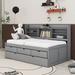 Red Barrel Studio® Twin Size Wooden Captain Bed Wood in Gray | 47.2 H x 88 W x 77.5 D in | Wayfair 8CFEA5B018EE41108922A6E55070D89B