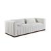 Everly Quinn Chesnut 92" Velvet Tuxedo Arm Sofa Polyester in White | 92 W in | Wayfair 6408BEF9CB844576A0F9D5B90828968D