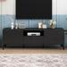 Latitude Run® Ghael 66.9" W Storage Credenza Wood in Black | 21.7 H x 66.9 W x 15.67 D in | Wayfair D2305E559B9C49178F4134474A8057F8