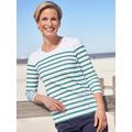 Avena Damen Rundhals-Shirt Gruen gestreift