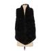 Tart Collections Faux Fur Vest: Below Hip Black Print Jackets & Outerwear - Women's Size X-Small