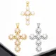OCESRIO-Pendentif croix en cristal pour collier grosses perles laiton plaqué or Nina ifix bijoux