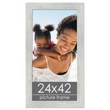 24x42 Frame White Wash Distressed - Aged Washed Wood Picture Frame - Poster Frame 24 x 42 Photo frame