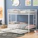 Twin over Twin Metal Bunk Bed with Under Bed Trundle Bed