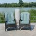 2-Piece Patio Brown Wicker Arm Chair with Cushion