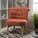 Modern Tufted Accent Chair Dark Orange - 28" x 31.75"