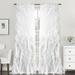 YouLoveIt 2 PCS Cascade Farmhouse Shabby Chic Sheer Voile Vertical Ruffled Waterfall Window Sheer Voile Vertical Ruffled Curtain Panels 3 Sizes