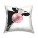Stupell Industries Cow With Bubblegum Portrait Square Decorative Printed Throw Pillow 18 x 18