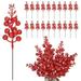 20 Pack Christmas Glitter Berries Stems 7.8inch Artificial Red Berry Stems Holly Christmas Berries Picks for Christmas Tree Ornaments DIY Xmas Wreath Crafts Berry Floral Branches Home Decorations