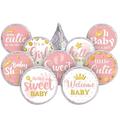 504 Pieces Boy Girl Baby Shower Favors Stickers Mini Kisses Candy Stickers Chocolate Drop Labels Wrappers Little Cutie Baby Shower Decoration for Baby Shower Sprinkle Birthday Partyï¼ˆPink Girl Style ï¼‰