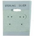 N icePackaging - 100 Qty Sterling Silver Imprinted in Silver Foil Grey 2 x 2 1/2 Hanging Earring Cards - for Displays Hooks or Slatwalls - Merchandise & Sales - Clip/Wire/Post Earrings