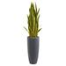 Nearly Natural 4.5 Sansevieria Artificial Plant in Gray Planter