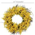 Radiant Yellow Forsythia Wreath - Handcrafted Artificial Spring & Summer Wreath 22 - Yellow
