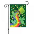 St Patrick Day Garden Flag Double-Sided Burlap Shamrock Welcome Home Flags Evergreen Clover St Patricks Day Yard Flag for Patio Lawn Outdoor House Decor