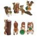 8 Pcs Squirrel Figurine Ornament Squirrel Shape Garden Decor Micro Landscaping Decor